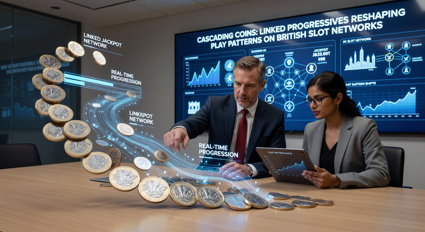 Chart illustrating rising session durations and bet sizes on UK linked progressive slots with cascading features, peaking in Q2 2026