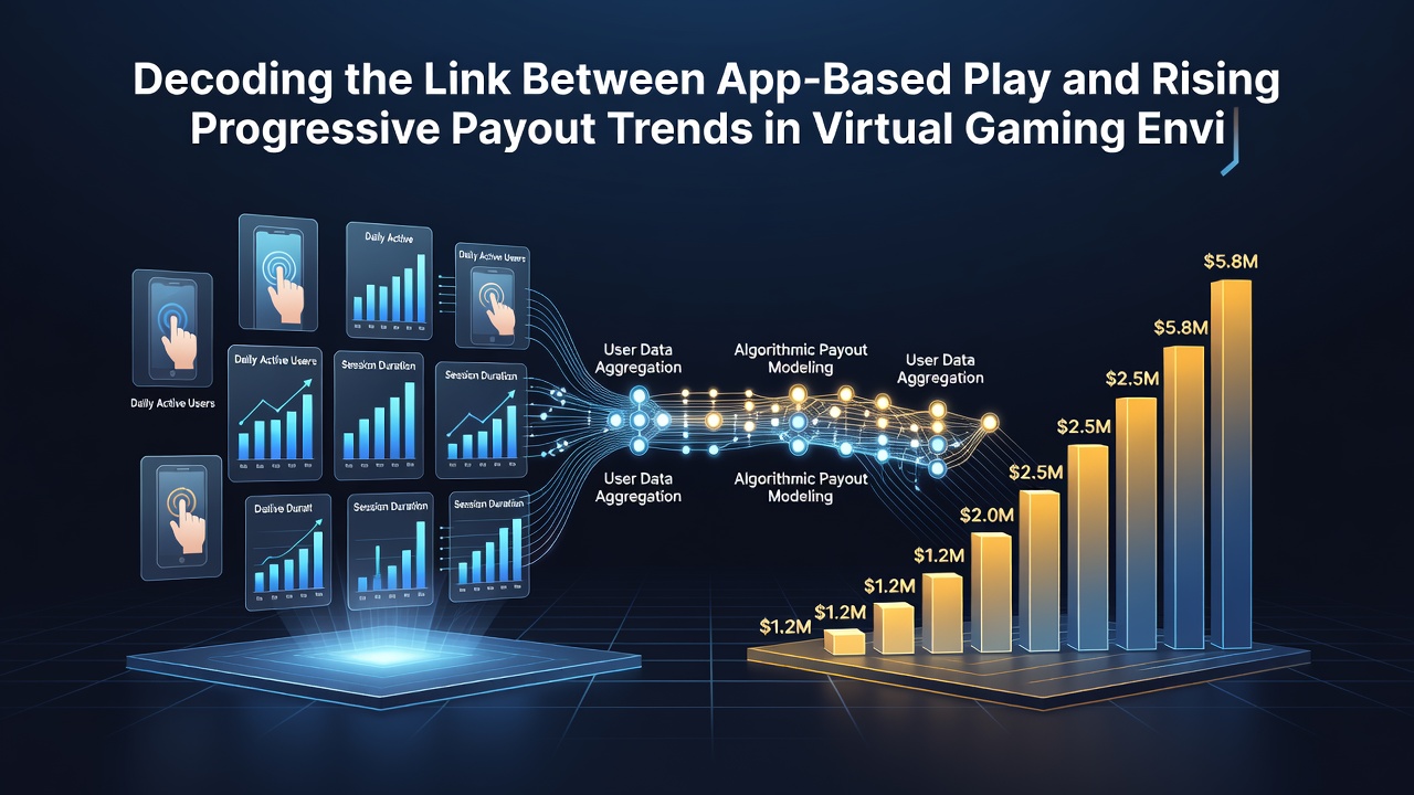 Graph illustrating rising progressive jackpot trends correlated with mobile app session increases from 2024 to 2026
