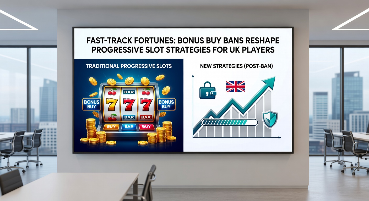 UK player at mobile device analyzing progressive slot meters and bankroll charts post-bonus buy era