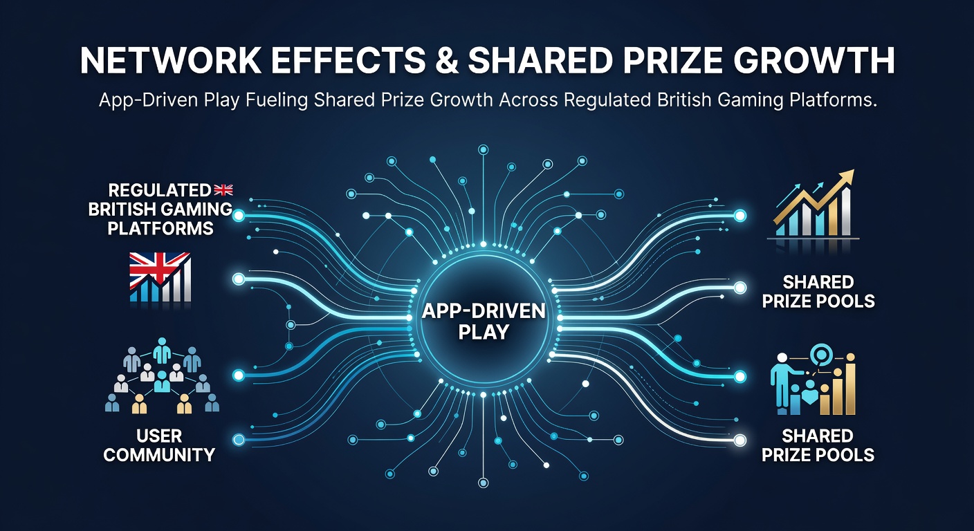 Mobile device displaying growing shared jackpot on a regulated British gaming app interface