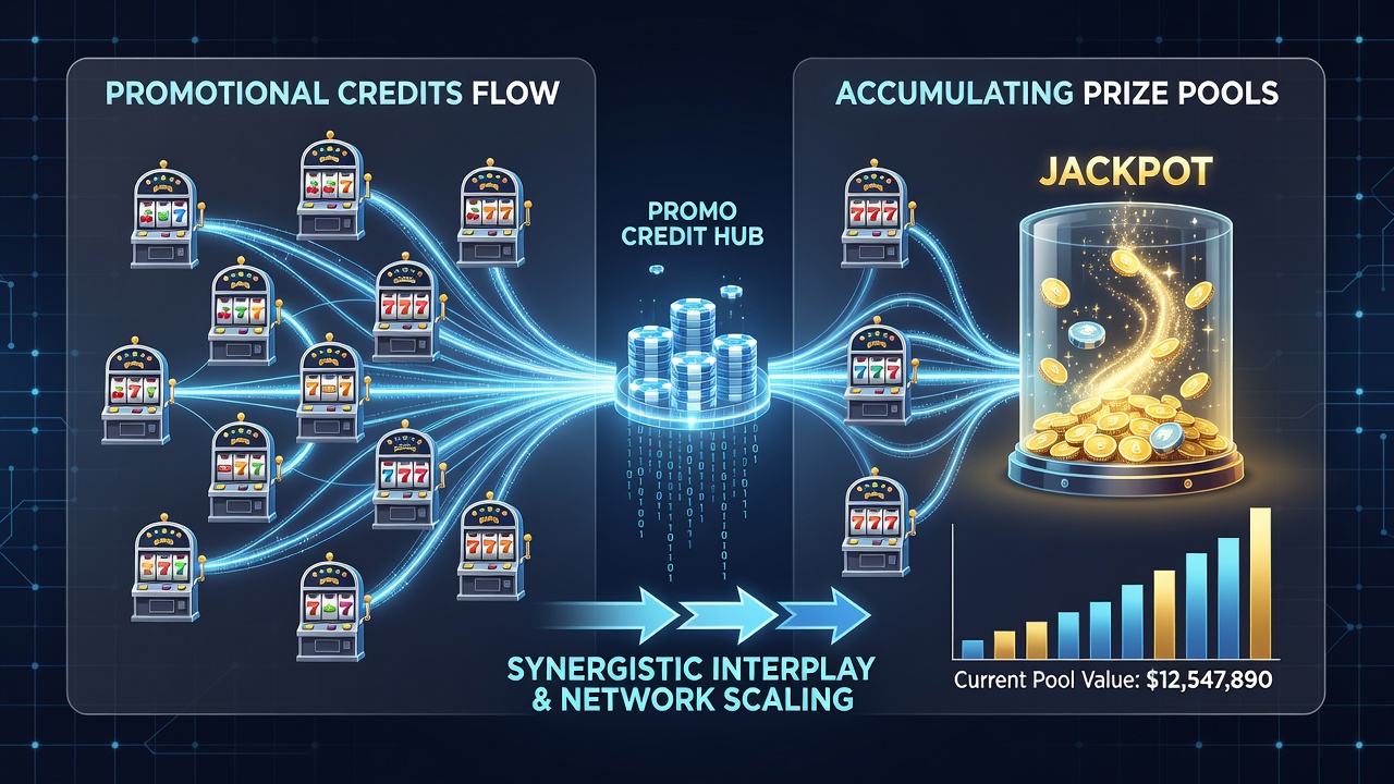 Close-up of digital slot display tracking promotional credit balance alongside accumulating jackpot meter