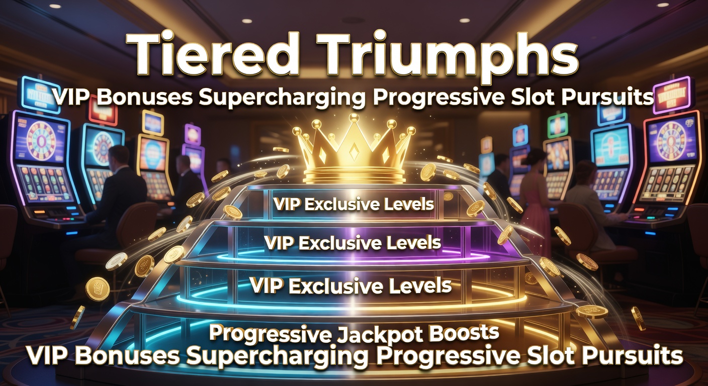 Player advancing through glowing VIP tiers on a mobile slot screen, with rising progressive jackpot meter