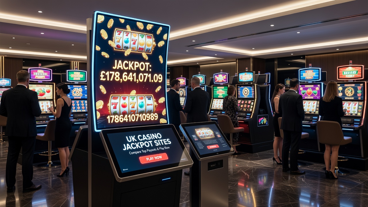 Mobile progressive slot gameplay on UK casino jackpot sites showing jackpot counters and win notifications